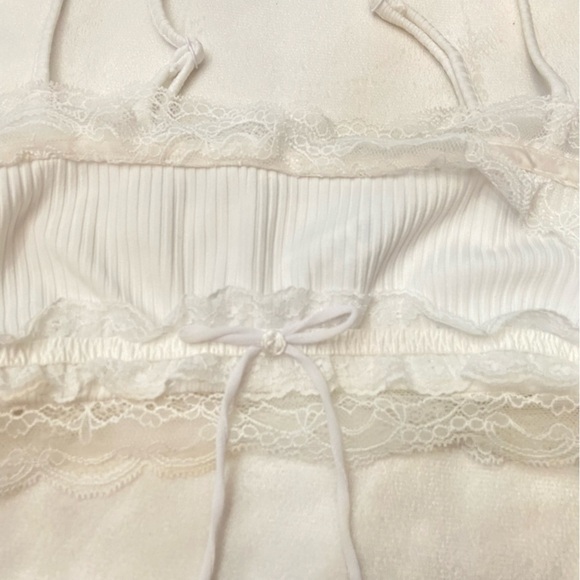 New! For Love & Lemons Dahlia White Sleep Bralette Top 3815 - Picture 3 of 8